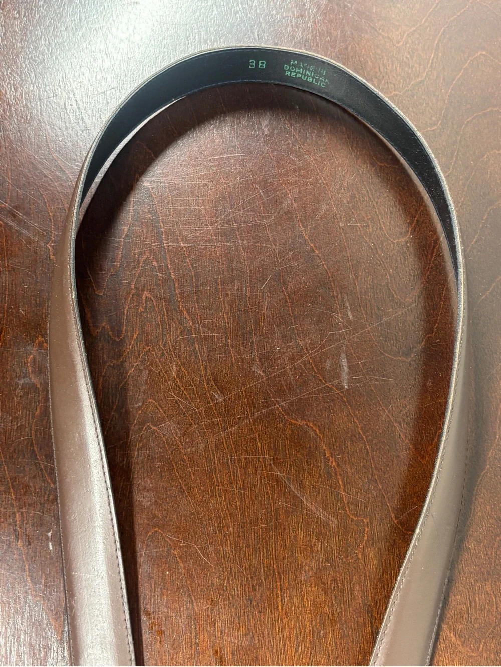Classic Brown Leather Belt with Brass Buckle